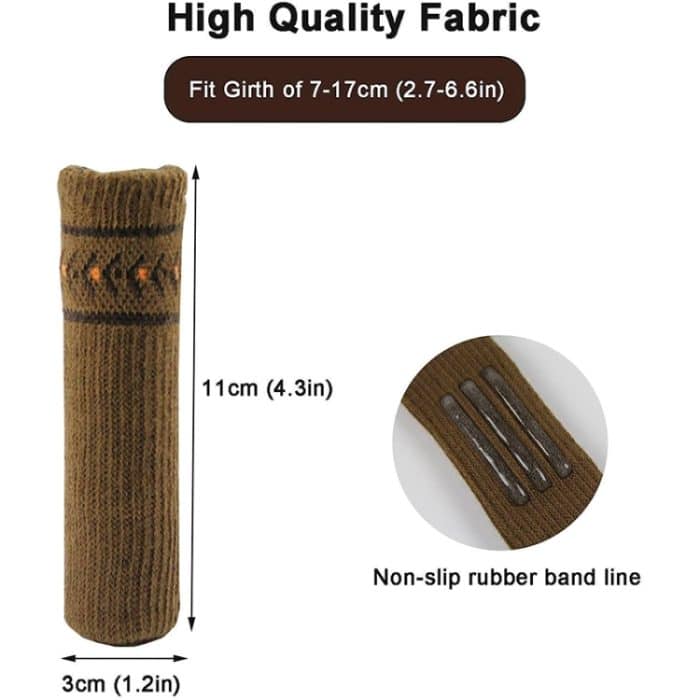 24 Stück Stuhlbeine, gestrickt, rutschfeste Bodenschutzkappe, kratzfeste Sockenabdeckung – Bild 2