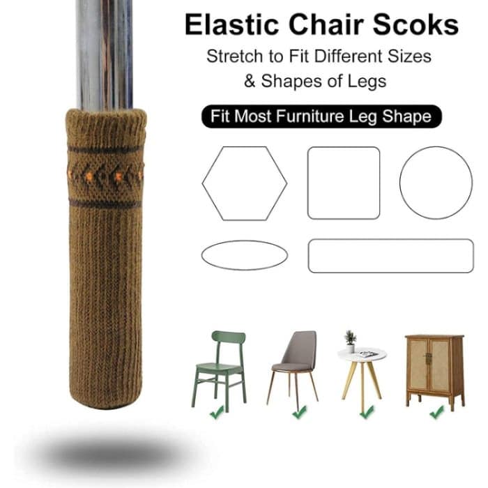 24 Stück Stuhlbeine, gestrickt, rutschfeste Bodenschutzkappe, kratzfeste Sockenabdeckung – Bild 3