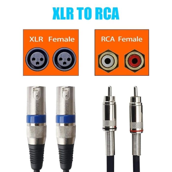 2RCA-Stecker 2XLR Caron-Buchse Lautsprecher-Audio-Balance-Kabel, 0.5m, 1m, 1.5m, 2m, 3m, 5m, 10m, 20m – Bild 5