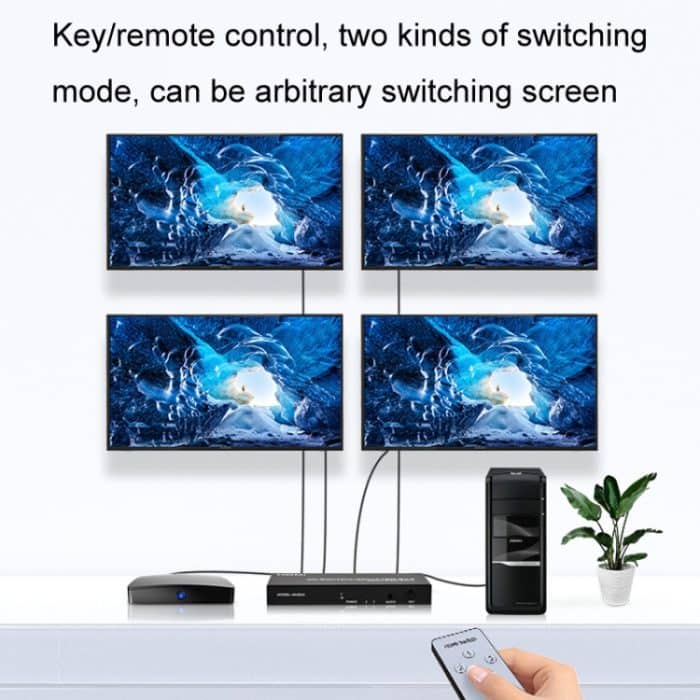 FJGEAR FJ-4K204 2 In 4 Out HD 4K Audio HDMI Switch Distributor, FJ-4K204 EU Plug, FJ-4K204 US Plug – Bild 6