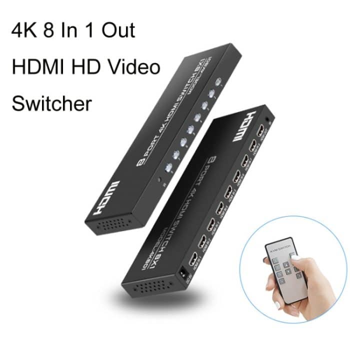 FJGEAR FJ-4K801 4K 8 In 1 Out HDMI HD Video Switcher, FJ-4K801 US Plug, FJ-4K801 EU Plug – Bild 3