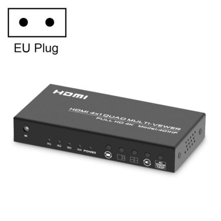 FJGEAR FJ-401HF 4 In 1 Out 4K HDMI Splitter unterstützt Vier-Bildschirm-Segmentierung, FJ-401HF EU Plug, FJ-401HF US Plug