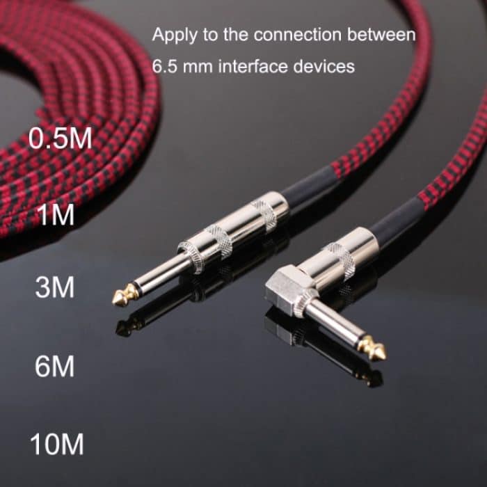Gitarren-Verbindungsdraht, Folk-Bass-Performance, Rauschunterdrückung, Ellenbogen-Audio-Gitarrendraht, 0.5m(Red Black), 1m(Red Black), 3m(Red Black), 6m(Red Black), 10m(Red Black) – Bild 3