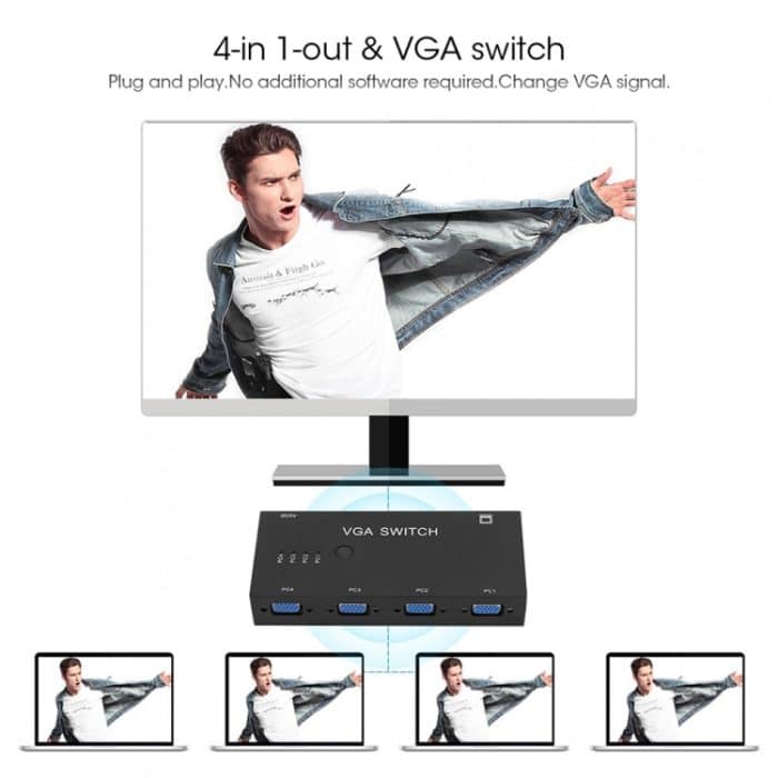 VGA Switcher mit vier Eingängen und einem Ausgang Computer VGA Video Converter – Bild 5