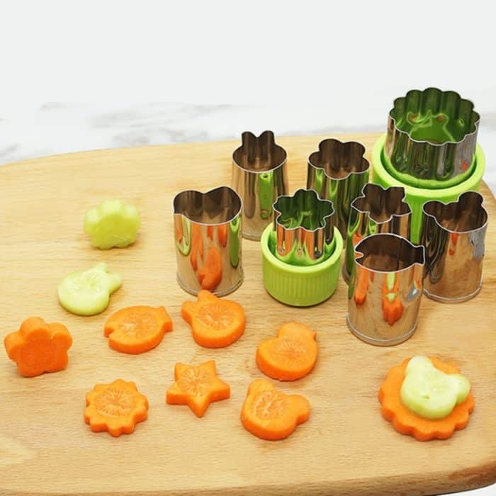 8-in-1 Keksform-Set aus Edelstahl zum Bedrucken von Gemüse, Obst, Schneiden und Prägen, 8 in 1(Green) – Bild 2