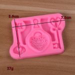 2 PCS Food Love Lock Key Fondant Silikonform DIY Backen Kuchen Dekoration Werkzeug, Food Love Lock Key Shape – Bild 3
