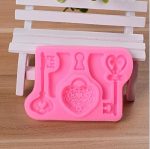 2 PCS Food Love Lock Key Fondant Silikonform DIY Backen Kuchen Dekoration Werkzeug, Food Love Lock Key Shape – Bild 4