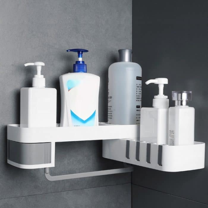 2 PCS Bad Zubehör Dusche Regal Nahtlose Rotierenden Stativ Nahtlos Leuchten Lagerung Rack Küche Stativ – Bild 2