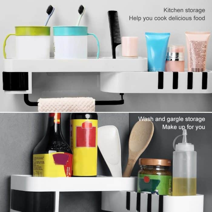 2 PCS Bad Zubehör Dusche Regal Nahtlose Rotierenden Stativ Nahtlos Leuchten Lagerung Rack Küche Stativ – Bild 11