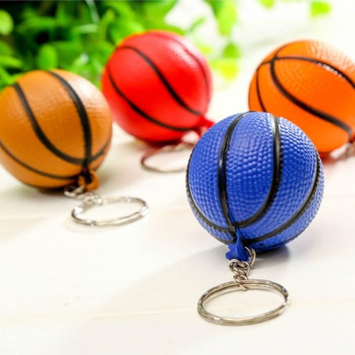 5 Stück Kunststoff-Mini-Basketball-Schlüsselanhänger für Herren, Auto-Schlüsselanhänger, Sport-Souvenir, Urlaubsgeschenk, zufällige Farblieferung, Basketball Shape – Bild 5