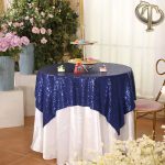 2 Stück runde Tischdekoration, Hotel-Hochzeitsbankett-Dekoration, bestickte Pailletten-Tischdecke, 60cm – Bild 5