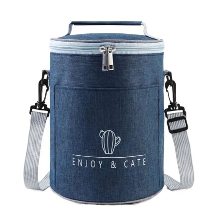 Runde Lunchtasche, isolierte Lunchbox, faltbare und tragbare Lunchtasche, L, M