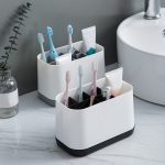 Abnehmbares Regal zur Aufbewahrung von Zahnbürsten und Zahnpasta für Toilettensets – Bild 7