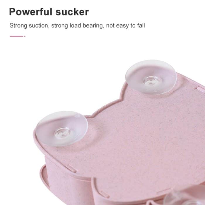 Cartoon-Hunde-Saugwand-Zahnbürsten-Zahnpasta-Regal, Größe: 16 x 14 x 5 cm – Bild 5