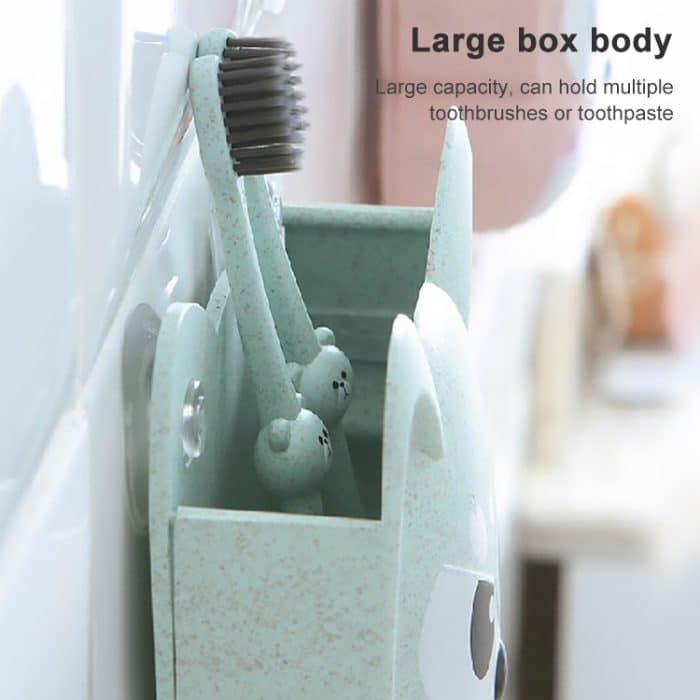Cartoon-Hunde-Saugwand-Zahnbürsten-Zahnpasta-Regal, Größe: 16 x 14 x 5 cm – Bild 9