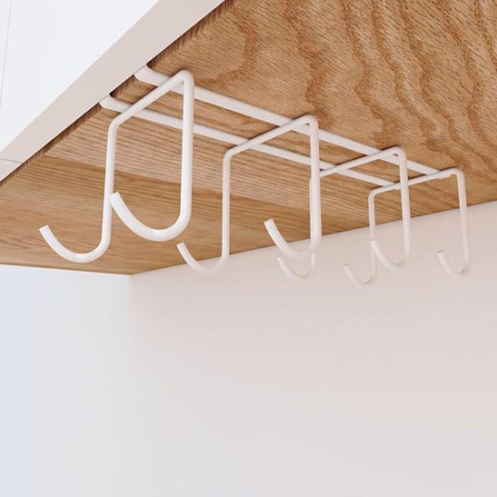 Hängender, nagelfreier Trennbecherhalter, kreativer Aufbewahrungsständer für Küchenbedarf, 8 Hooks, 6 Hooks – Bild 1