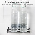 Schmiedeeisernes Badezimmerregal zur Wandmontage, Free Punch-Toilettenregal, Square (Black), Square (White) – Bild 6