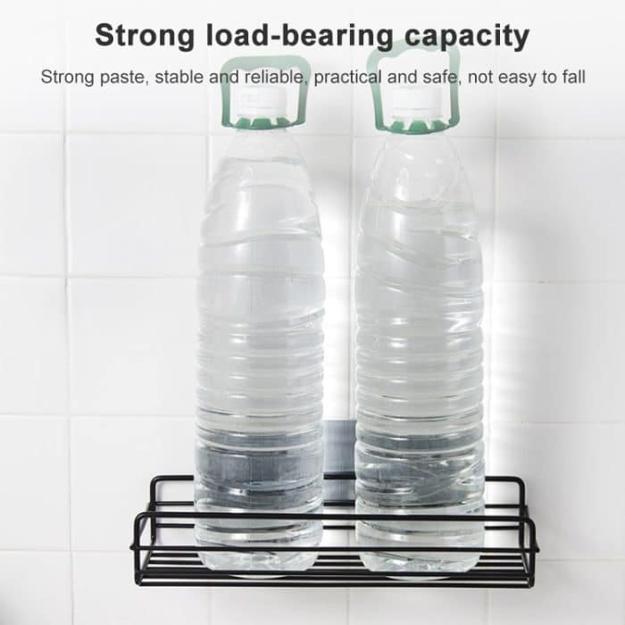 Schmiedeeisernes Badezimmerregal zur Wandmontage, Free Punch-Toilettenregal, Square (Black), Square (White) – Bild 6