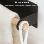 Nicht perforierter Küchenpapierhalter, Lappenrollenpapier-Aufbewahrungsregal, Toiletten- und Badezimmer-Handtuchhalter, Black, White – Bild 5