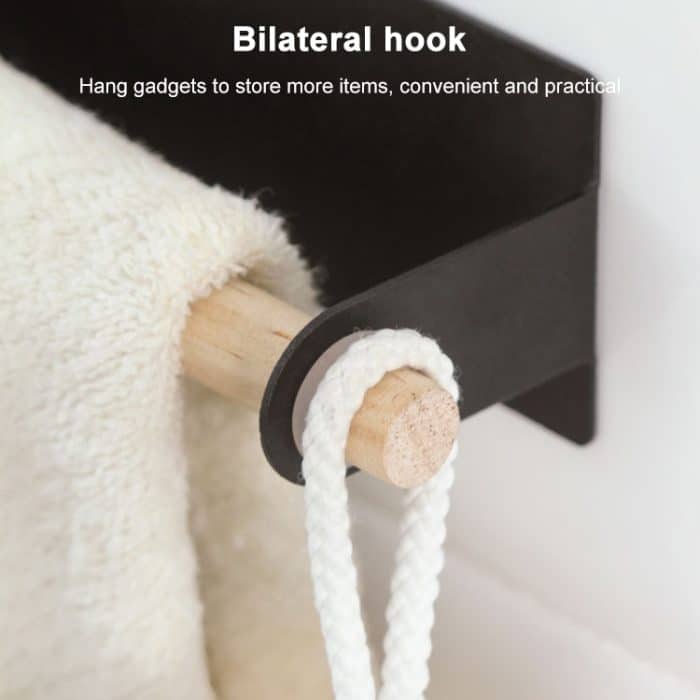 Nicht perforierter Küchenpapierhalter, Lappenrollenpapier-Aufbewahrungsregal, Toiletten- und Badezimmer-Handtuchhalter, Black, White – Bild 5