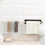 Nicht perforierter Küchenpapierhalter, Lappenrollenpapier-Aufbewahrungsregal, Toiletten- und Badezimmer-Handtuchhalter, Black, White – Bild 7