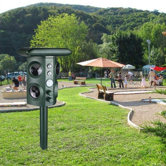 Solar-Tiervertreiber für den Außenbereich, Ultraschall-Vibration, multifunktionaler Schlangenvertreiber, Solar Animal Repeller – Bild 4