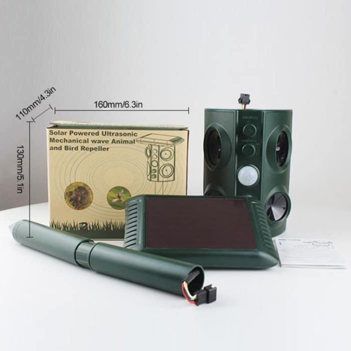 Solar-Tiervertreiber für den Außenbereich, Ultraschall-Vibration, multifunktionaler Schlangenvertreiber, Solar Animal Repeller – Bild 5