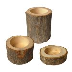 3 Stück Mini-Naturscheit, rund, für Zuhause, Büro, Garten, Dekoration, Sukkulententopf, Kerzenhalter, kleine Bonsai-Heimdekoration, S, M, L – Bild 5