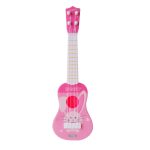 Kleines Simulationsmusikinstrument Mini vier Saiten spielbare Ukulele Frühkindliche Bildung Musikspielzeug, Pink Rabbit, Light Blue Zebra, Pink Giraffe, Yellow Dinosaur, Blue Bear – Bild 2