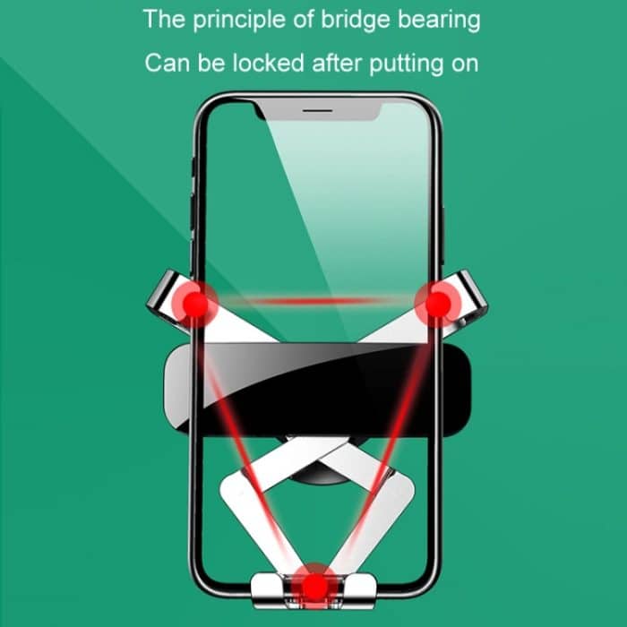 650 Fahrzeugmontierte Mobiltelefon-Schwerkrafthalterung, Luftauslass-Navigationshalterung, Silver, Black, Paste Silver, Paste Black – Bild 5