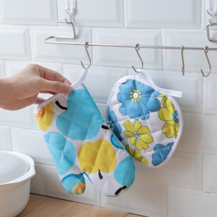 5 Sets 2-in-1 verdickter Mikrowellenherd, hochtemperaturbeständig, plus Samt-Isolierhandschuhe-Set, 5 Sets – Bild 9