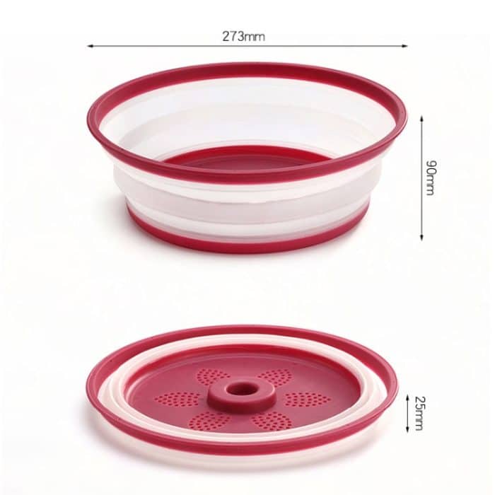 Blumenmuster Kunststoff Mikrowellenherd Atmungsaktive spritzwassergeschützte Lebensmittelabdeckung Faltbare Frischhalteabdeckung Zufällige Farblieferung – Bild 3