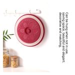 Blumenmuster Kunststoff Mikrowellenherd Atmungsaktive spritzwassergeschützte Lebensmittelabdeckung Faltbare Frischhalteabdeckung Zufällige Farblieferung – Bild 5