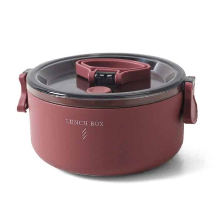 TBD0425032801A.jpg Runde tragbare, isolierte, unterteilte Lunchbox für Studenten, Büroangestellte, beheizte Mikrowelle, Bento-Box, Single Layer, Double Layer – Bild 1