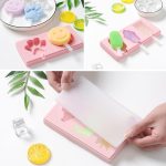 Silikon-Cartoon-selbstgemachte handgemachte DIY-Eiscreme-Eis am Stiel-Form mit Deckel, Farbe zufällige Lieferung, Fruit Woodpecker, Ice Cream, Snowman Hippo Bunny – Bild 7
