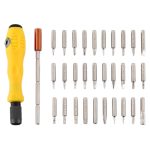 32-in-1-CRV-Stahl-Handy-Demontage-Reparaturwerkzeug, Multifunktions-Kombi-Schraubendreher-Set, Yellow, Gray Green, Red