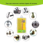 32-in-1-CRV-Stahl-Handy-Demontage-Reparaturwerkzeug, Multifunktions-Kombi-Schraubendreher-Set, Yellow, Gray Green, Red – Bild 10