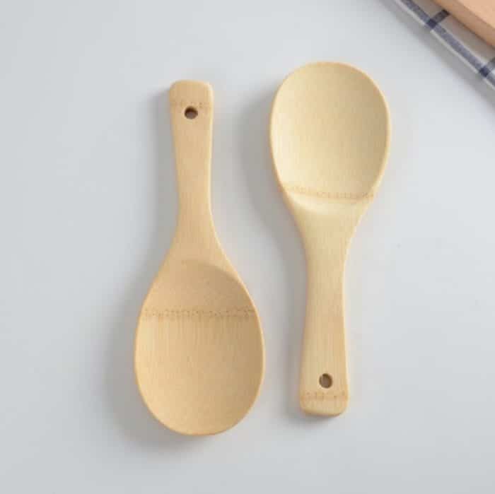 Reislöffel, Spachtel, Bambusbrett, Holzspatel, Küchenwerkzeug – Bild 2