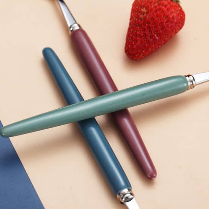 2-in-1 einfaches Kinder-Studenten-Reise-tragbares 304-Edelstahl-Löffel-Essstäbchen-Besteck-Set – Bild 5