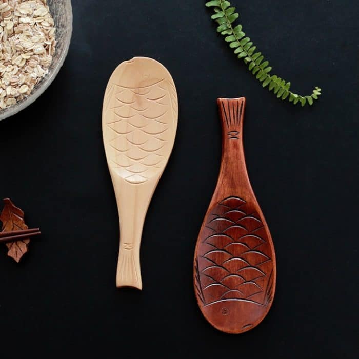 Nanmu-Reislöffel aus Holz in Tierform, zufällige Lieferung, Animal-shaped Rice Spoon – Bild 3
