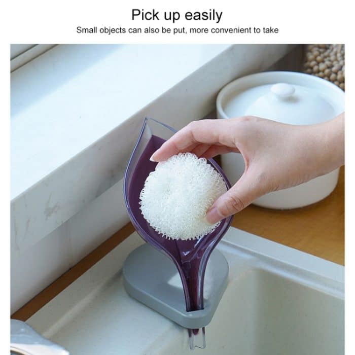 5 PCS Kreative Badezimmer Free Punching Sucker Transparent Leaf Drain Seife Aufbewahrungsbox – Bild 6