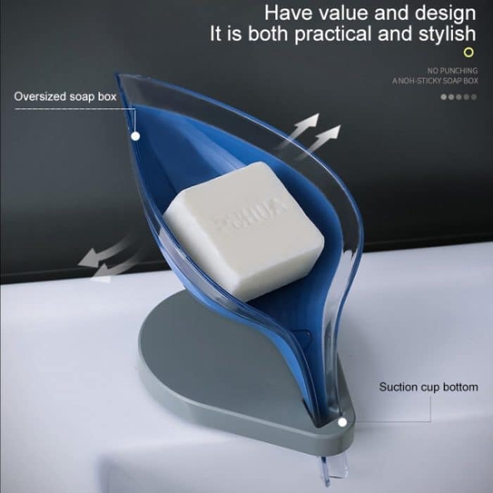 5 PCS Kreative Badezimmer Free Punching Sucker Transparent Leaf Drain Seife Aufbewahrungsbox – Bild 7