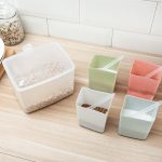 Haushaltsküche Split Combined Fresh Box Three Grid Spice Box mit Löffel, Round, Square, Apple Shape – Bild 8