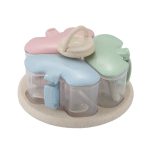 3 in 1 Weizenstroh rotierendes Gewürzglas Küchenbedarf Gewürzbox Set – Bild 2