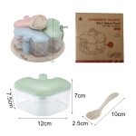 3 in 1 Weizenstroh rotierendes Gewürzglas Küchenbedarf Gewürzbox Set – Bild 3