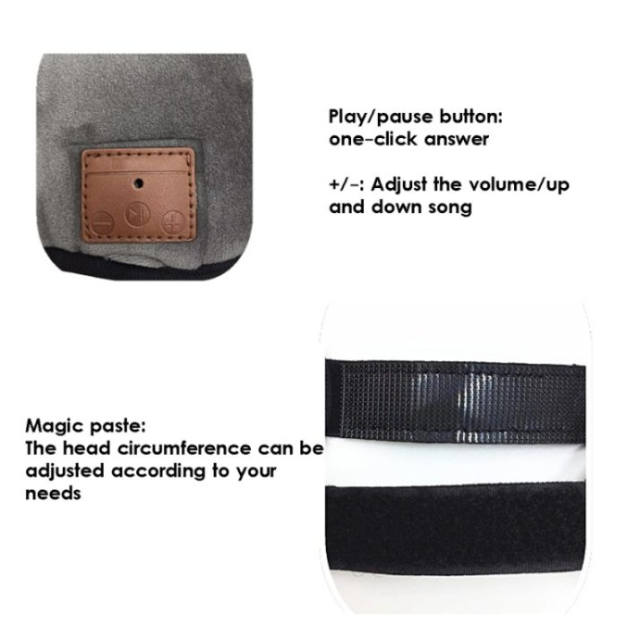 VG014 Abnehmbare Bluetooth Smart Eye Mask Travel Nap Music Schlafmaske, VG014 Black, VG014 Gray – Bild 4