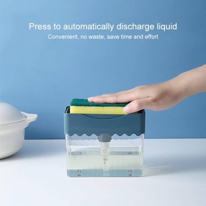Reinigungstuch, Spülbürste, Flüssigkeitsbox, Küchenbürste, Waschmittelmischer, Presse, Seifenkiste aus Kunststoff, White, Dark Gray, Dark Blue – Bild 5