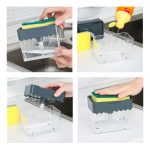 Reinigungstuch, Spülbürste, Flüssigkeitsbox, Küchenbürste, Waschmittelmischer, Presse, Seifenkiste aus Kunststoff, White, Dark Gray, Dark Blue – Bild 7