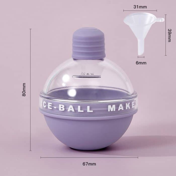 2PCS Home Whiskey Bulb Ice Ball Ice Cube Silikonform mit Trichter, With Funnel+Sky Blue, With Funnel+Lavender Purple, With Funnel+Cherry Blossom Pink, With Funnel+Banana Yellow – Bild 3