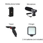 KIT-01LM 3-in-1-Videoaufnahme-LED-Licht, tragbares Stativ-Live-Mikrofon, Battery Models, USB Charging Model – Bild 6